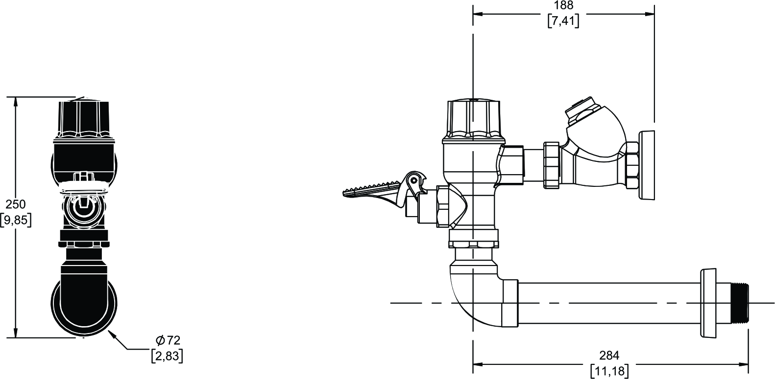 FLUXOMETRO WC PEDAL 38 6L CR 310-38 - Imagen 3