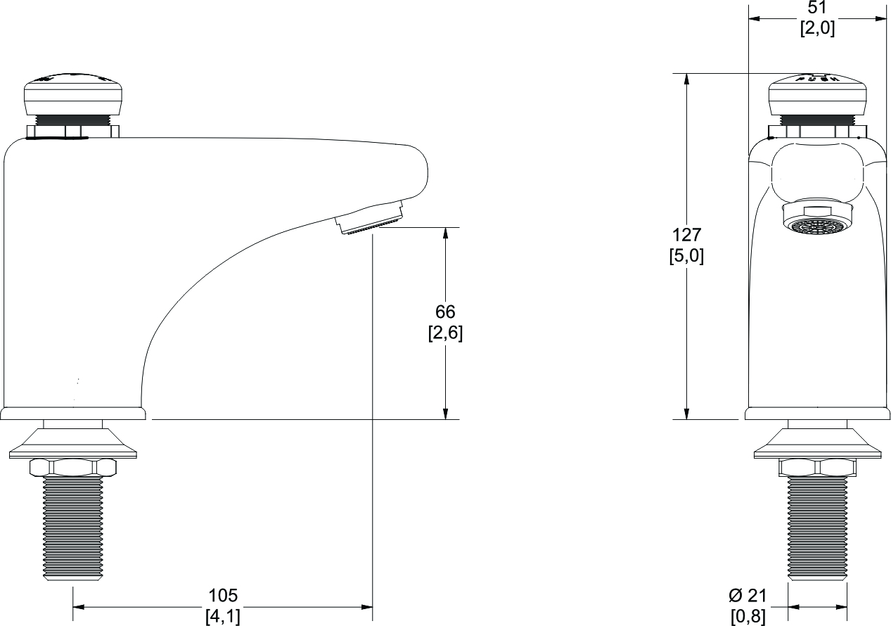Llave de lavabo temporizadora a piso TV-120 - Imagen 3